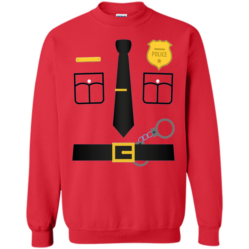 Policeman Costume T-Shirt Halloween Outfit T-shirt Red