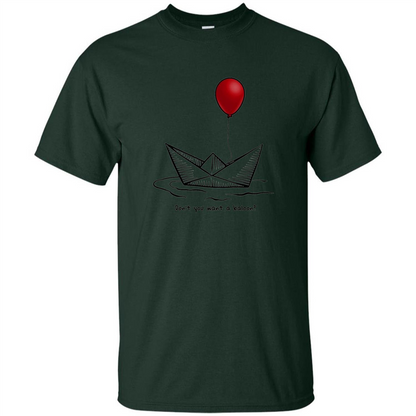 Red Balloon Horror Halloween T-shirt Forest Green
