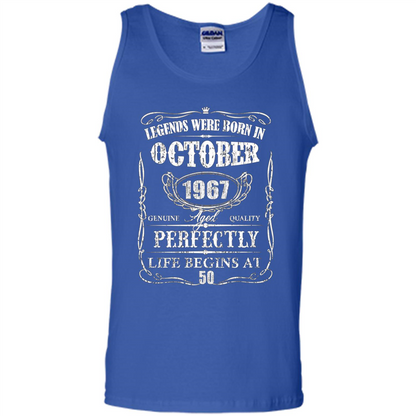 Legends Were Born In October 1967 T-shirt Royal