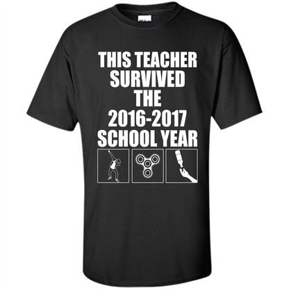 Teacher T-shirt This Teacher Survived The 2016-2017 School Year Black