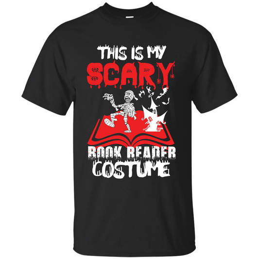 Halloween T-shirt This Is My Scary Book Reader Costume T-shirt Black