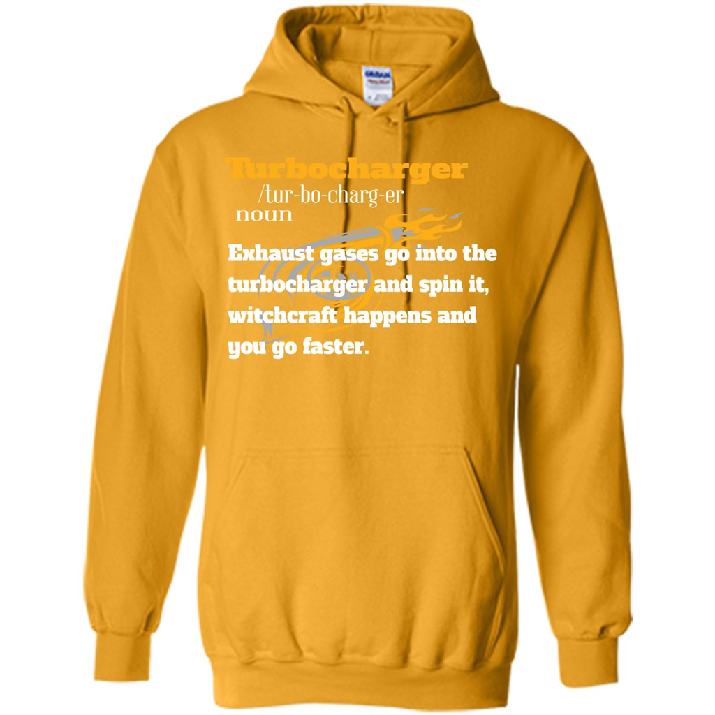 Car Lover T-shirt Turbocharger Exhaust Gases Go Into The Turbocharger Gold