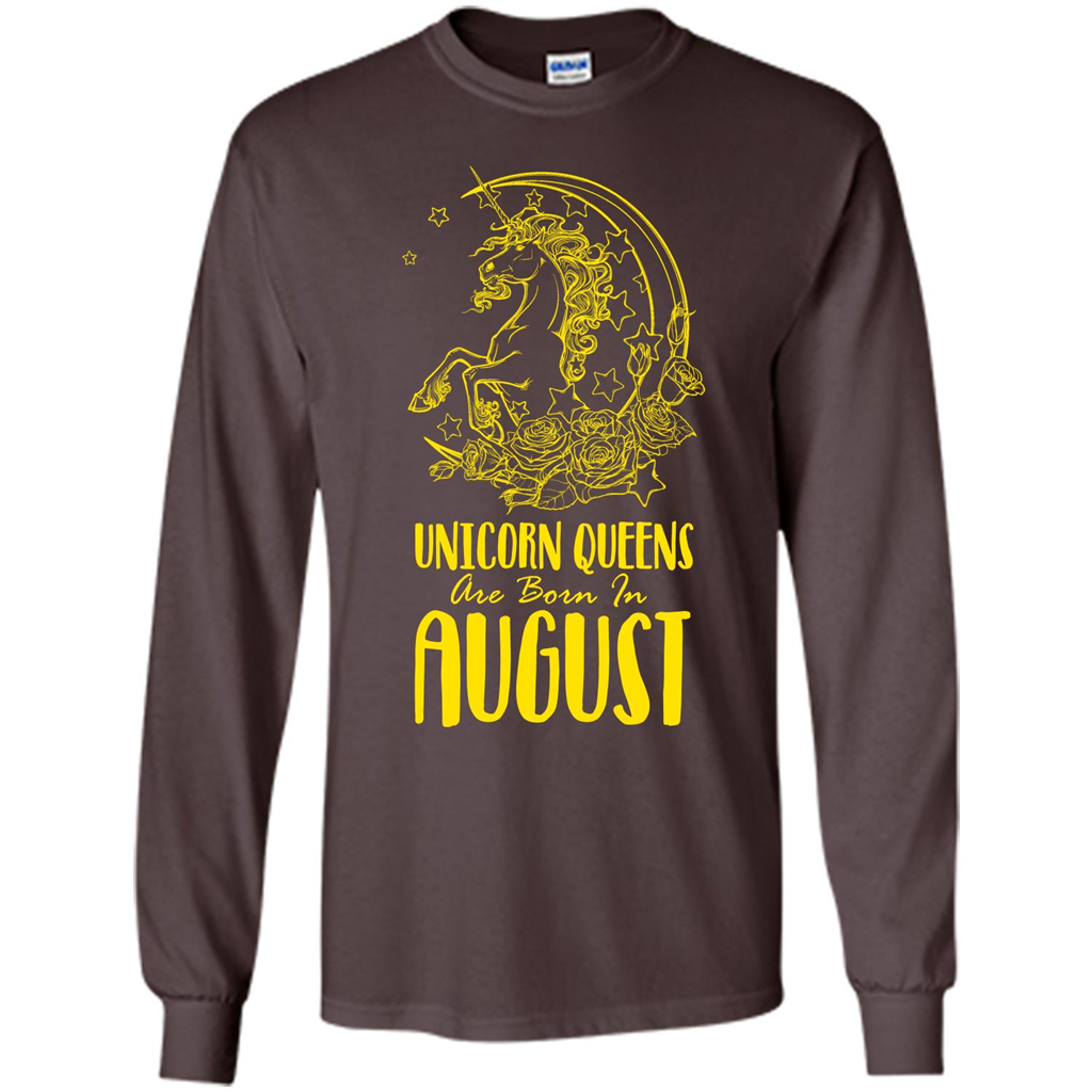 Augus Unicorn T-shirt Unicorn Queens Are Born In August Dark Chocolate