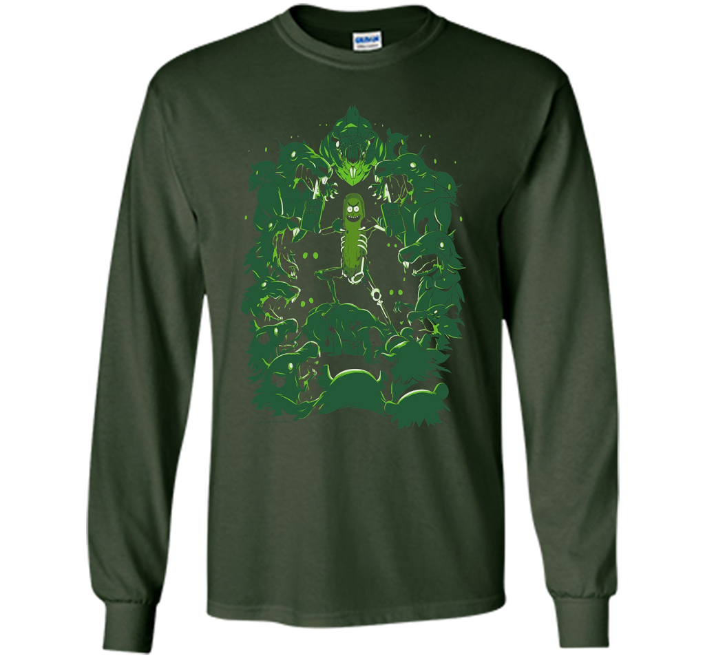 Pickle Rick Vs The Rats T-shirt Forest Green