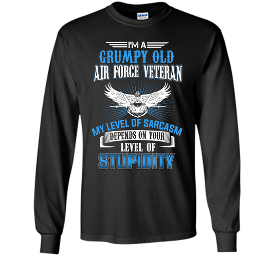 I'm A Grumpy Old Air Force Veteran T-shirt Black S