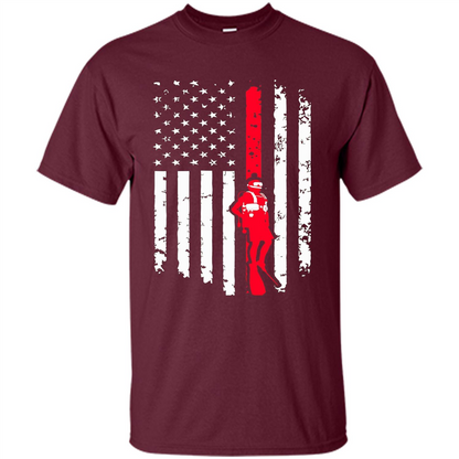 The American Flag Scuba Diving T-shirt Maroon