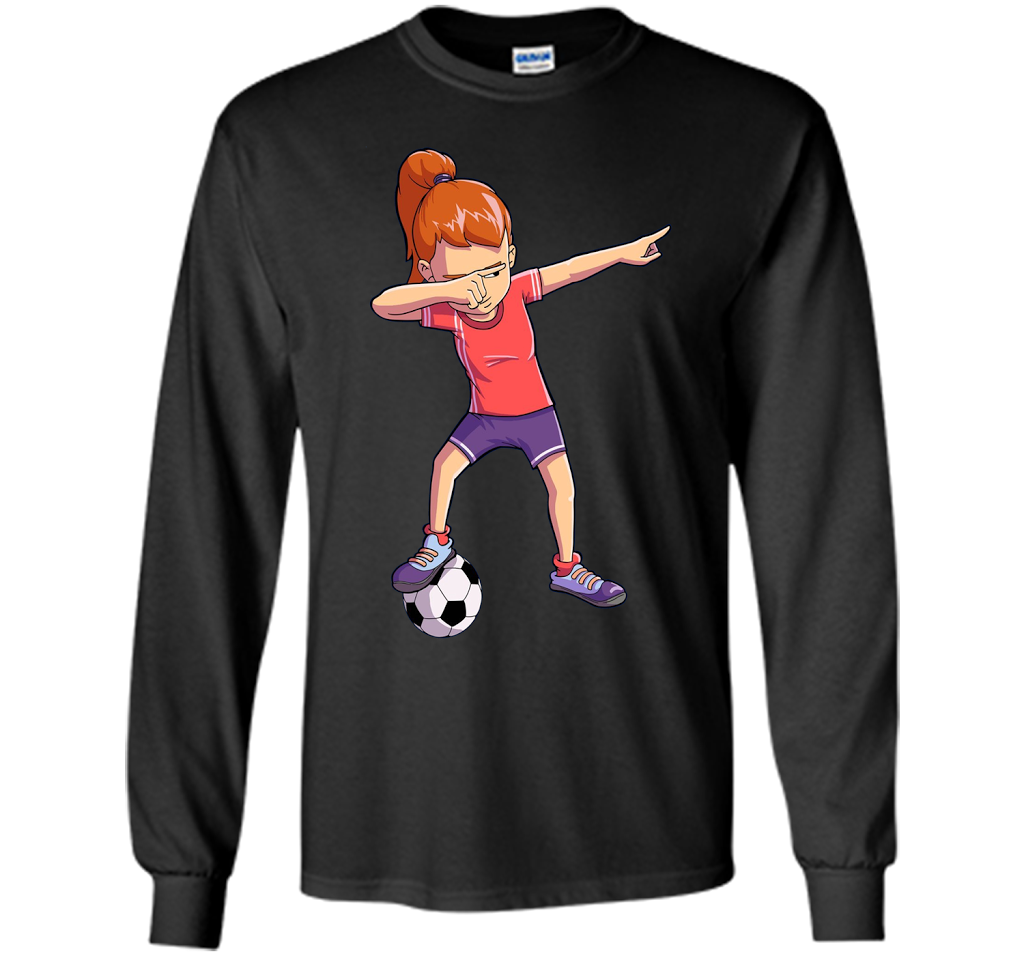 Soccer Dabbing Girl Dab Dance T-shirt Funny Football Tee shirt Black