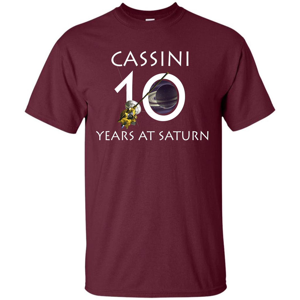 Cassini Grand Finale T-shirt Cassini 10 Years At Saturn T-shirt Maroon