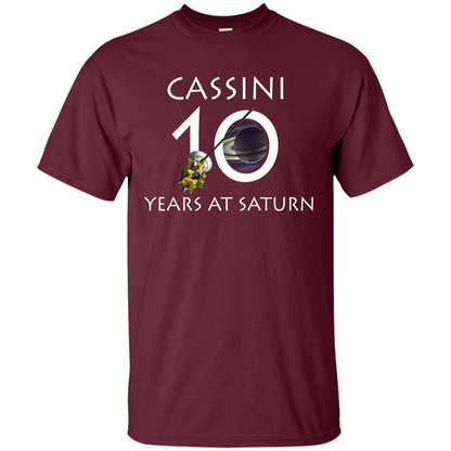 Cassini Grand Finale T-shirt Cassini 10 Years At Saturn T-shirt Maroon