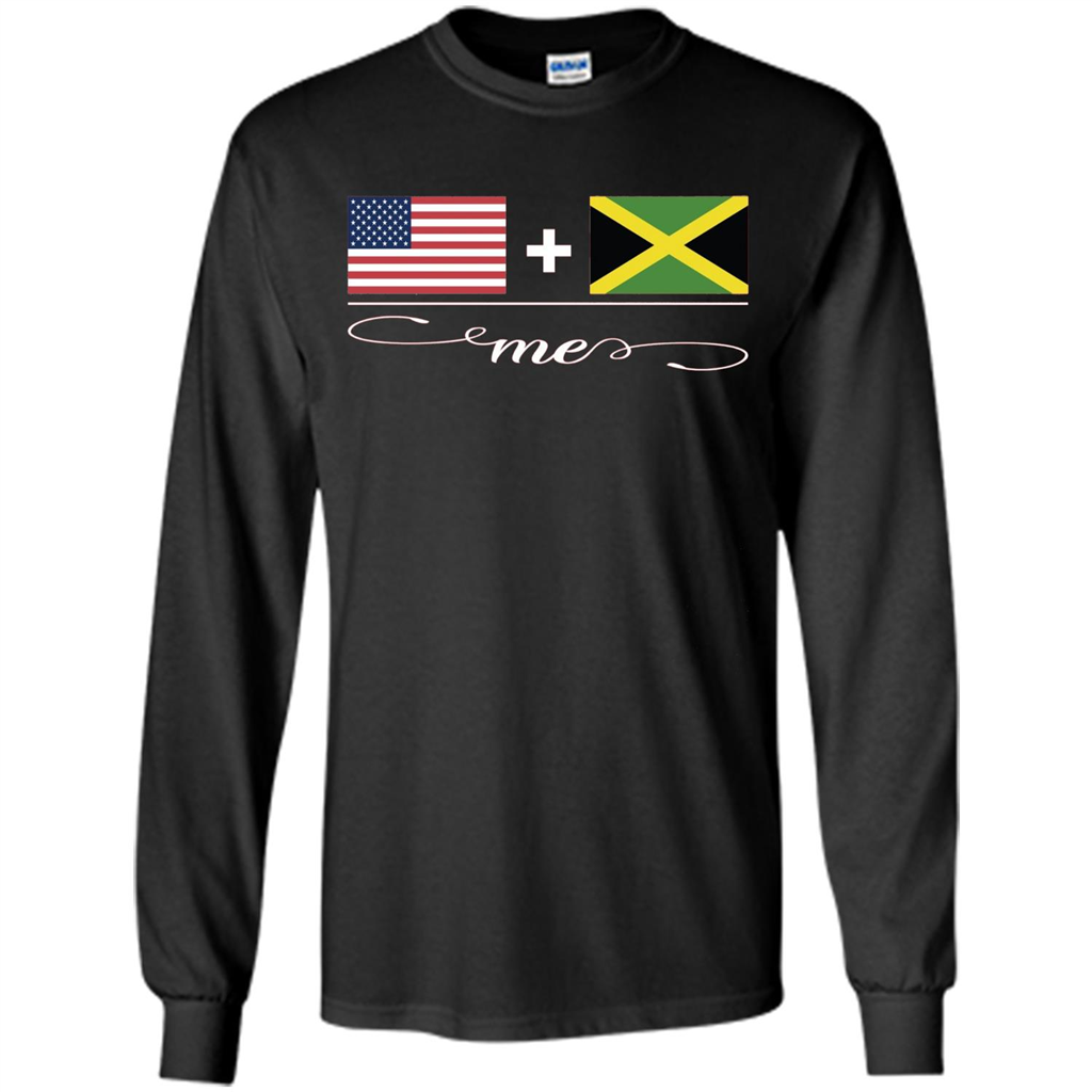 American + Jamaican = Me USA and Jamaica Flags T-shirt Black