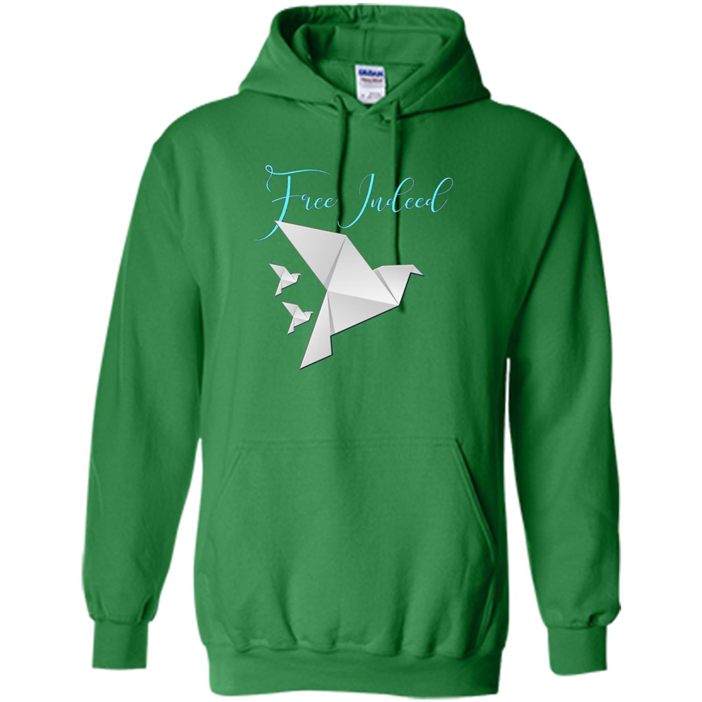Free Indeed Origami Bird T-shirt Christian T-shirt Irish Green