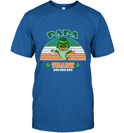 Irish Papa Shark Saint Patricks Day Family Shirt T-Shirt Royal
