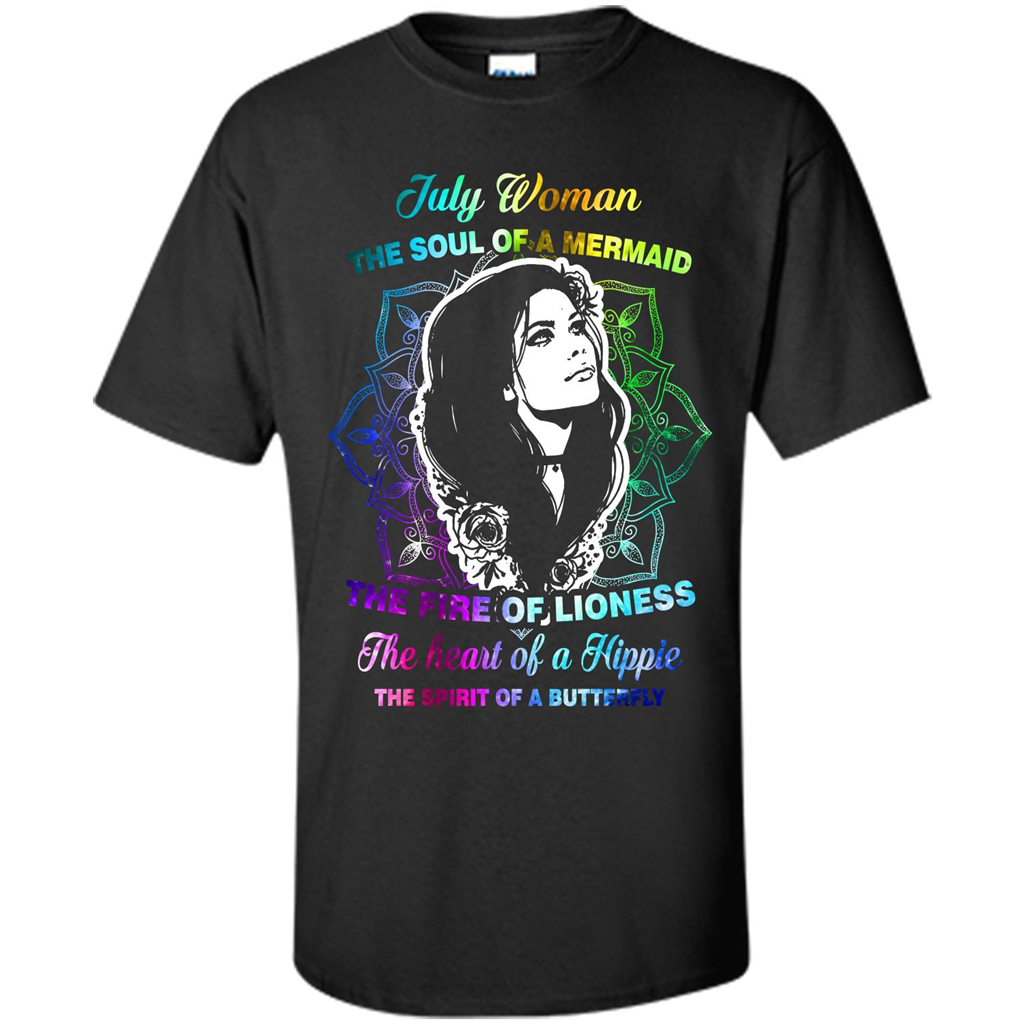 July Woman T-shirt The Heart Of A Hippie Black