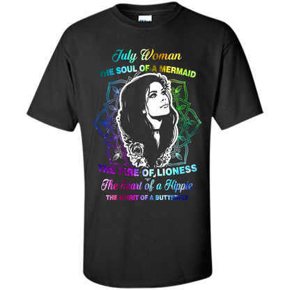 July Woman T-shirt The Heart Of A Hippie Black