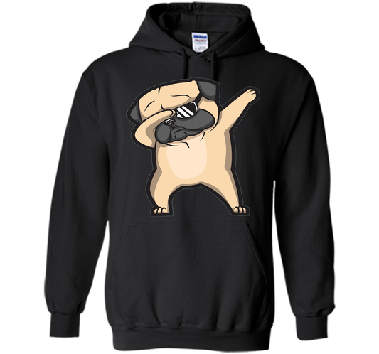 Dabbing Pug Shirt - Cute Funny Dog Dab T-Shirt t-shirt Black