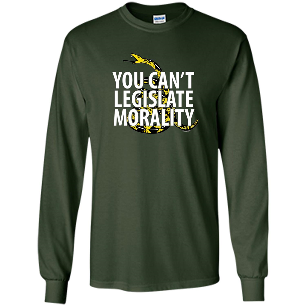 Gadsden Libertarian T-shirt You Can't Legislate Morality Forest Green