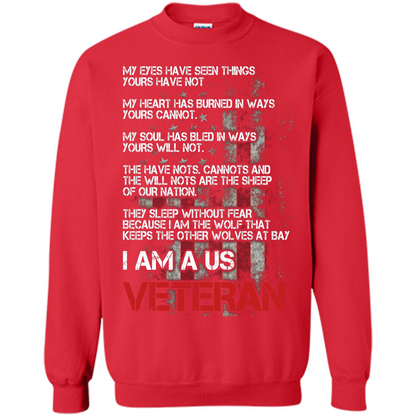 Military T-shirt I Am A Us Veteran T-shirt Red
