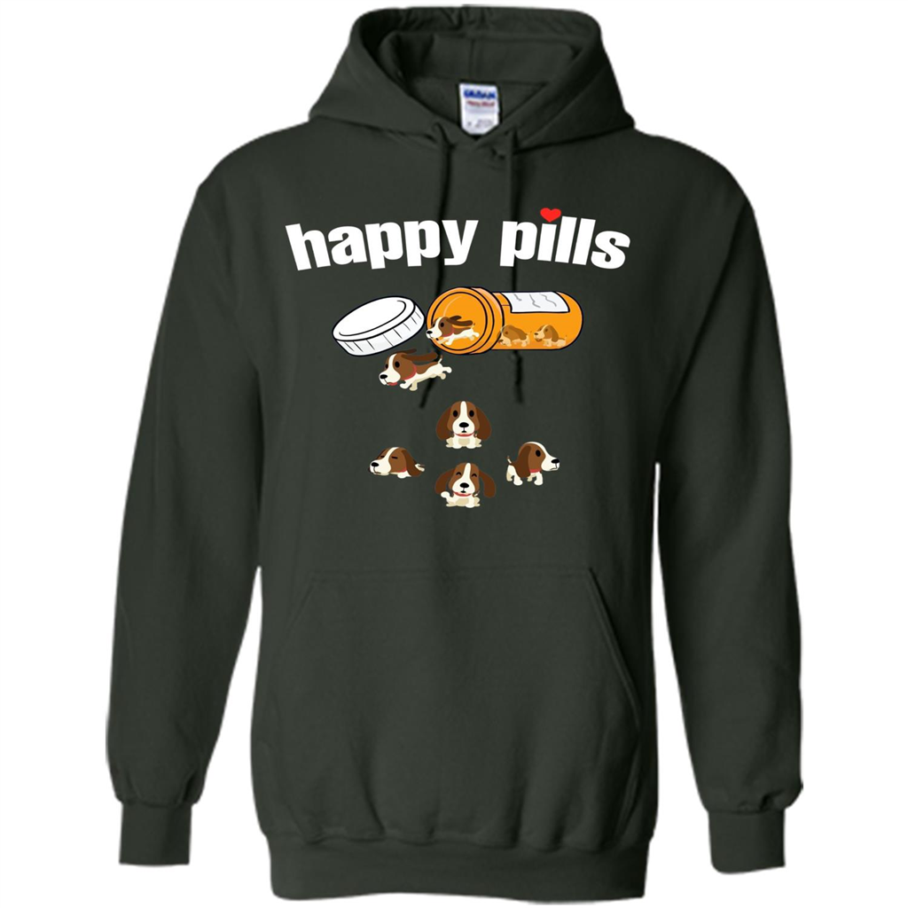 Dog Lover T-shirt Happy Pills T-shirt Forest Green