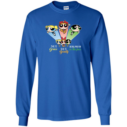 Powerpuff Girls T-shirt She Is Beauty She Is Grace T-shirt Royal