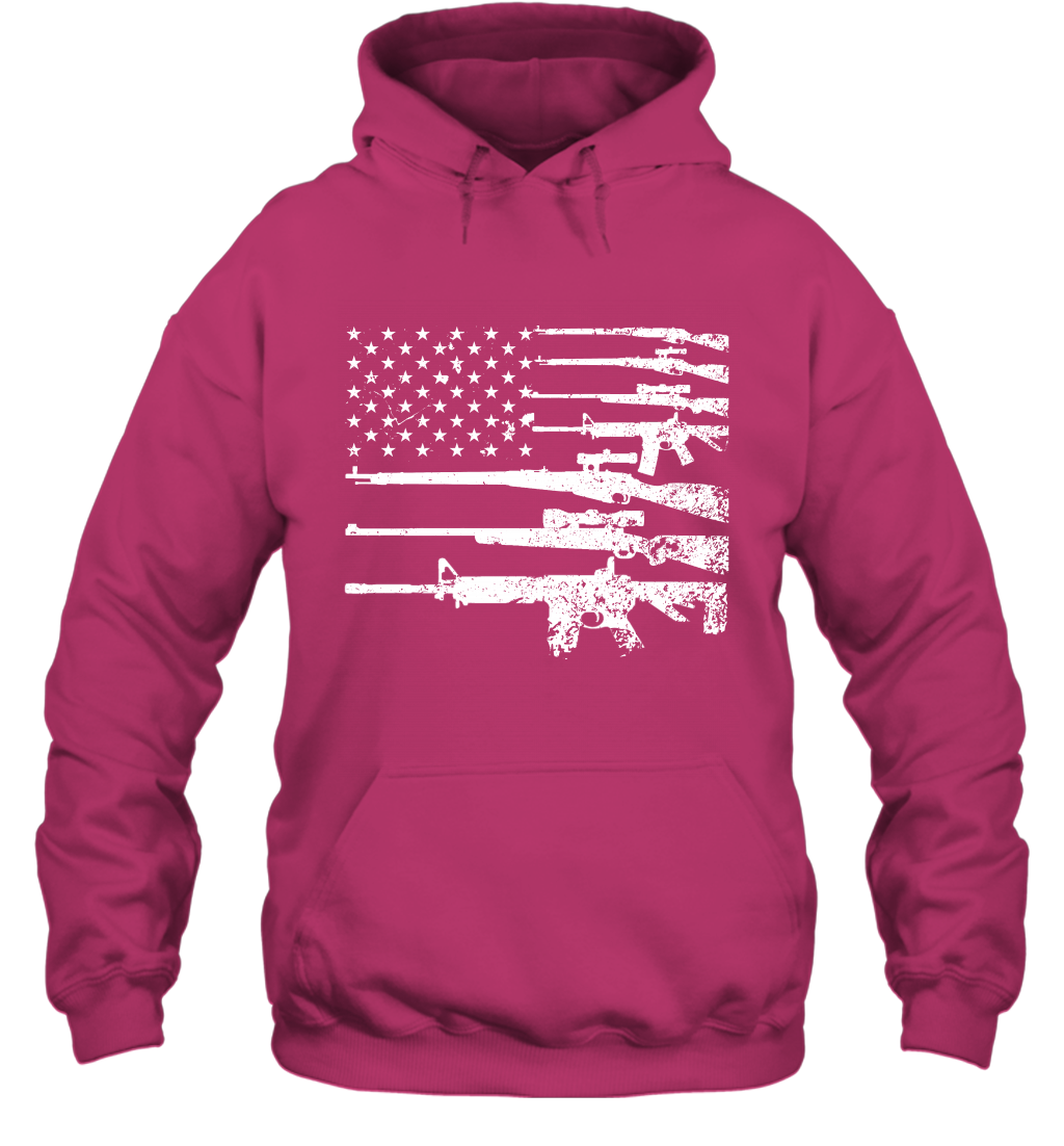 Gun US Flag Veteran Miltary Shirt Hoodie Hoodie Heliconia