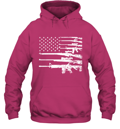 Gun US Flag Veteran Miltary Shirt Hoodie Hoodie Heliconia