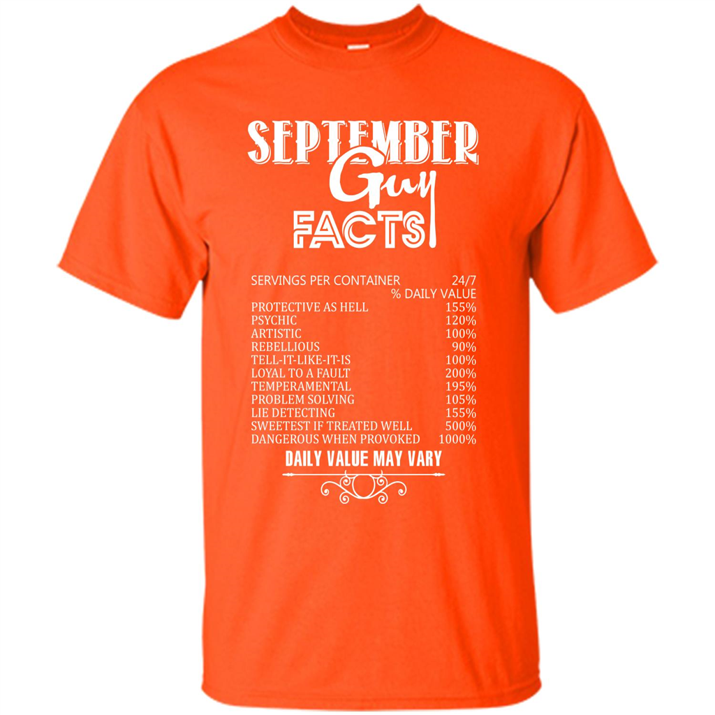 September Guy Facts T-shirt Orange