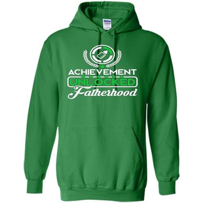 First Father's Day T-shirt Achievement Unlocked Fatherhood Irish Green