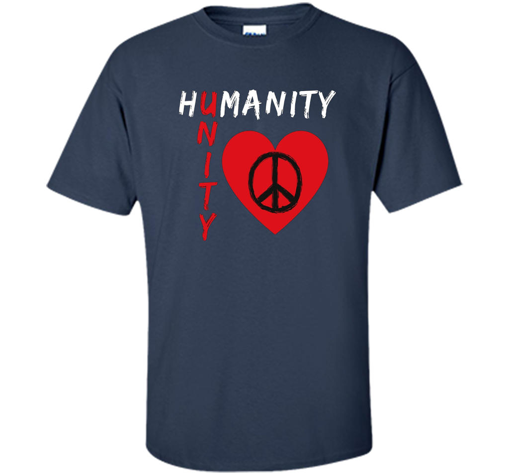Humanity, Unity T-Shirt, Peace, Love T-shirt Navy