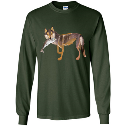 Sea Wolf T-shirt Fish and Wolf Forest Green