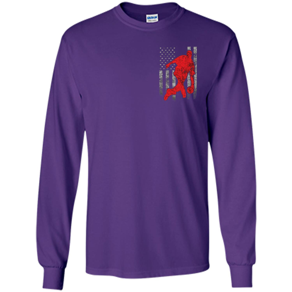 Bowling Man T-shirt - American Flag Bowling T-shirt Purple