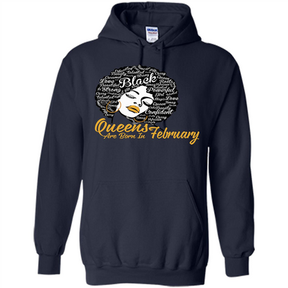 Queen Are Born In February T-shirt Navy