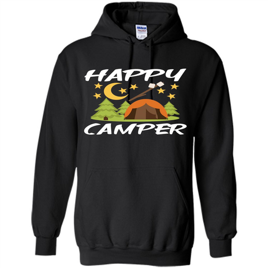 Happy Camper T-shirtt - Outdoor Night Sky Black