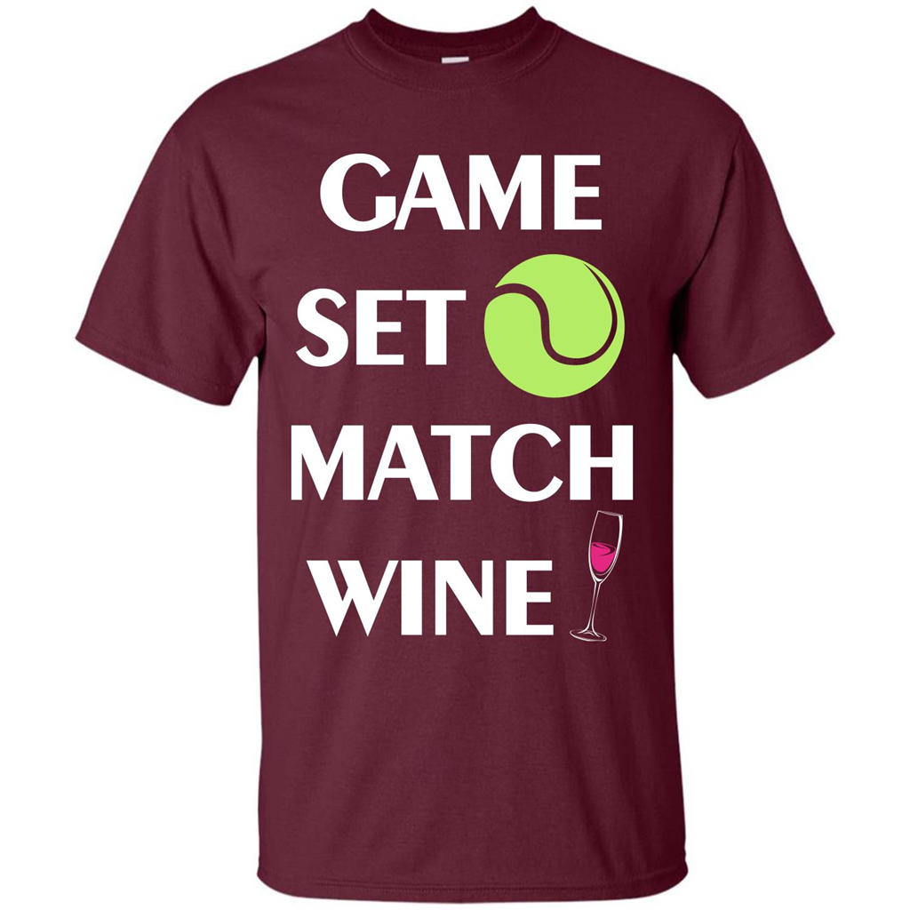 Tennis T-shirt Game Set Match Wine T-shirt Maroon