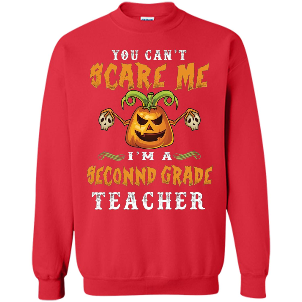 Can't Scare Me I'm A 2nd Grade Teacher Gifts - Halloween T-shirt Red