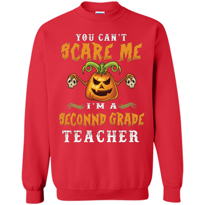Can't Scare Me I'm A 2nd Grade Teacher Gifts - Halloween T-shirt Red