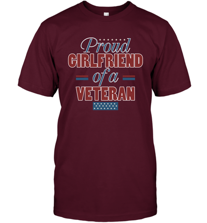 Proud Girlfriend Of A Veteran Shirt T-Shirt T-Shirt Maroon