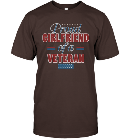 Proud Girlfriend Of A Veteran Shirt T-Shirt T-Shirt Dark Chocolate