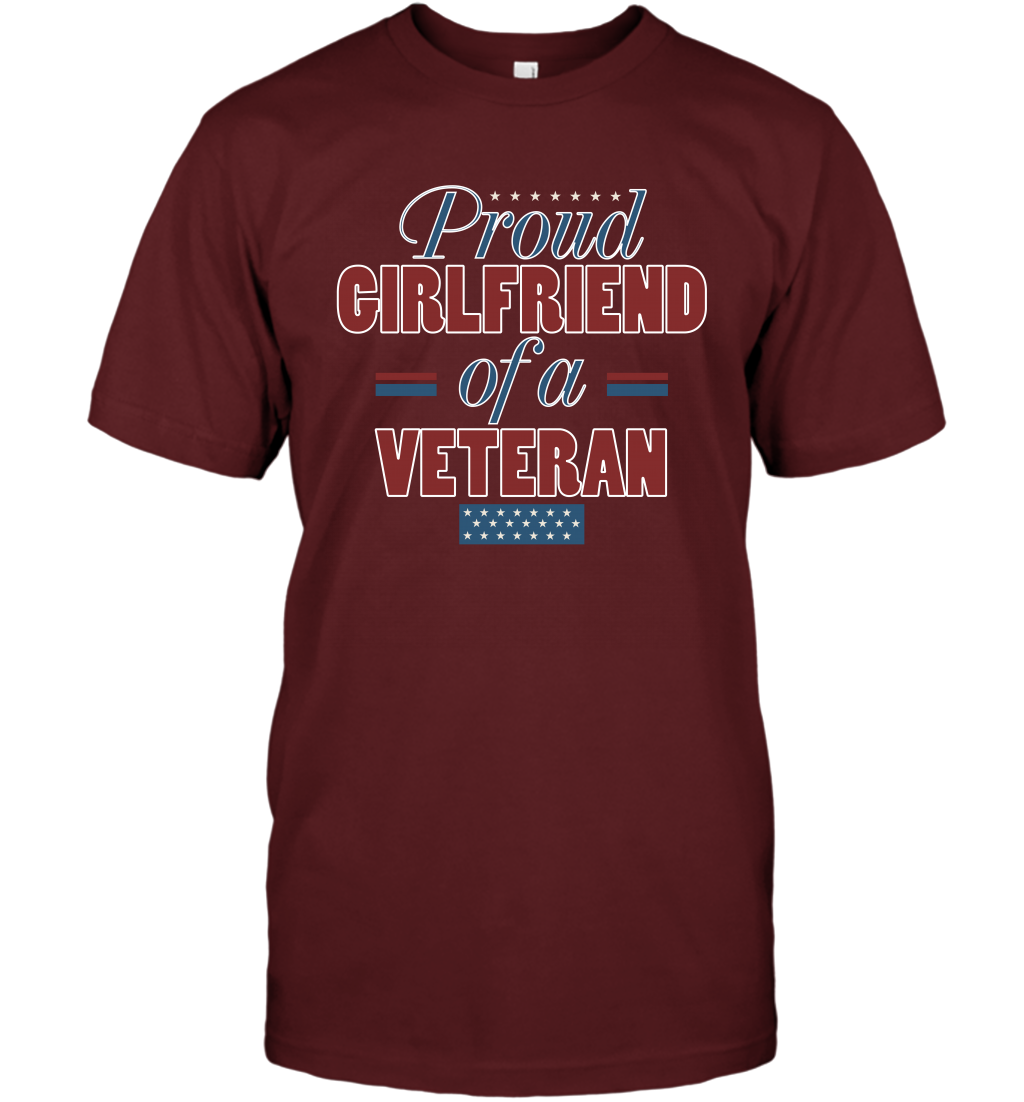 Proud Girlfriend Of A Veteran Shirt T-Shirt T-Shirt Cardinal