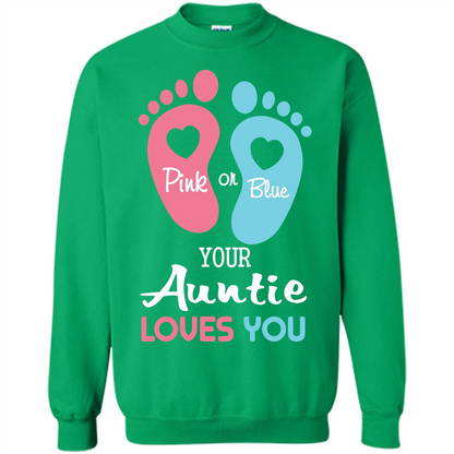 Baby T-shirt Pink Or Blue Your Auntie Loves You Irish Green