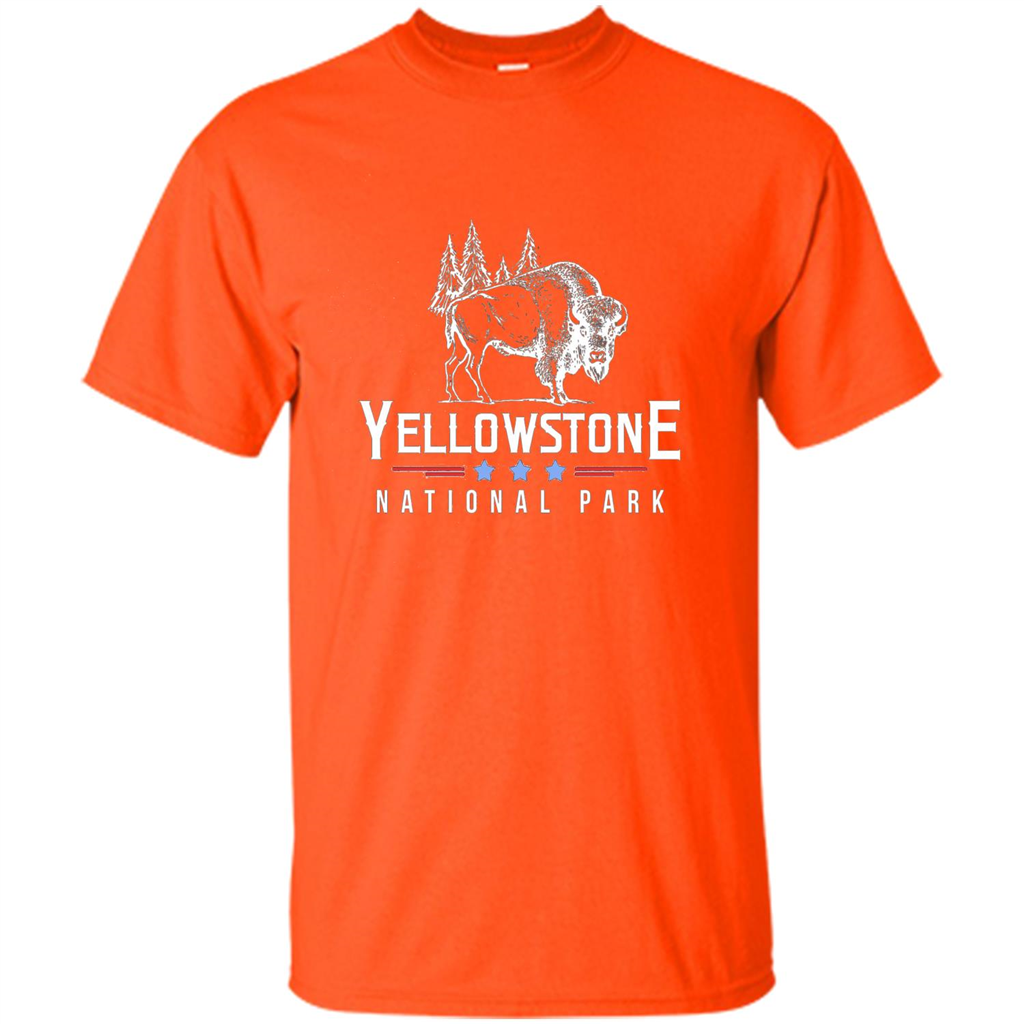 Yellowstone National Park Wyoming Buffalo T-shirt Orange