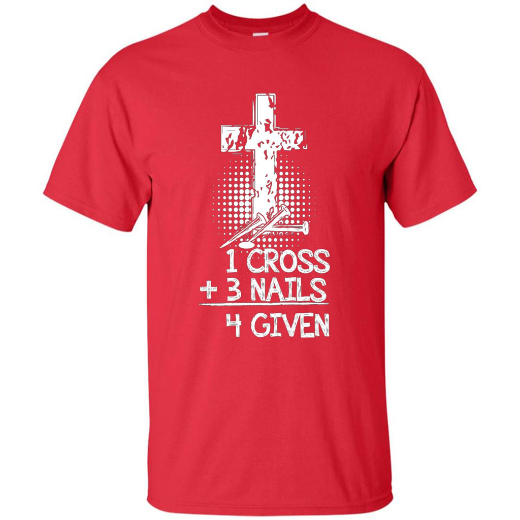 Christian T-shirt 1 Cross 3 Nails 4 Given T-shirt Red