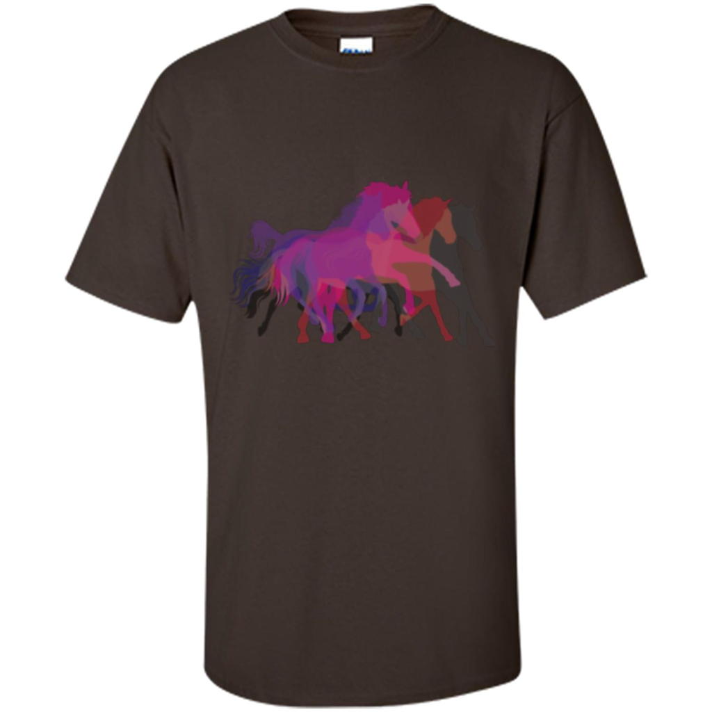 Beautiful Shadow Horses T-shirt Dark Chocolate