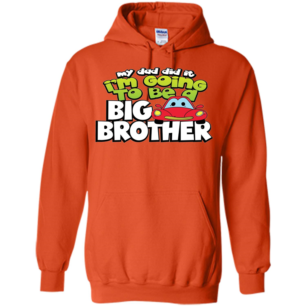 Car Brother T-shirt I'm Going To Be a Big Brother Orange