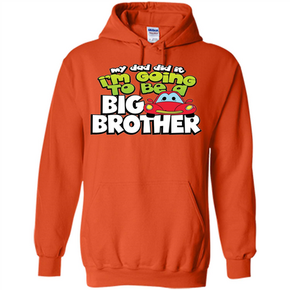 Car Brother T-shirt I'm Going To Be a Big Brother Orange