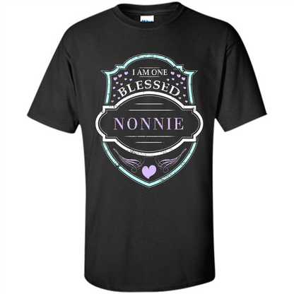 Grandma T-shirt I Am One Blessed Nonnie Black