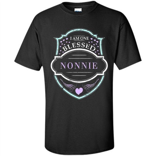 Grandma T-shirt I Am One Blessed Nonnie Black