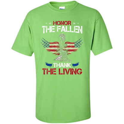 Military T-shirt Honor The Fallen Thank The Living Lime