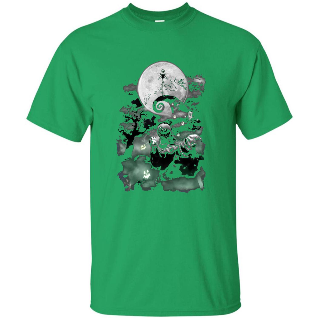 The Nightmare Before Christmas Haunted Scene T-Shirt Irish Green
