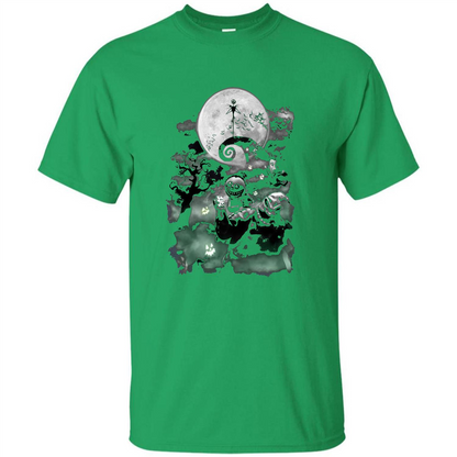 The Nightmare Before Christmas Haunted Scene T-Shirt Irish Green