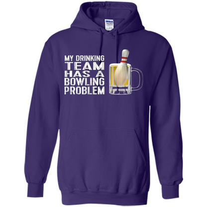 Funny Bowling Team T-shirt My Drinking Team Has A Bowling Problem Purple
